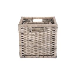 Red Hamper Wicker Set of 2 Wooden Framed Split Willow Storage Basket in Brown - thumbnail 3