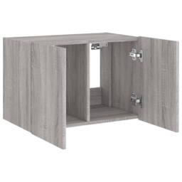 Berkfield Home TV Wall Cabinet with LED Lights Grey Sonoma 60x35x41 cm - Size: 60 x 35 x 41 cm - thumbnail 7