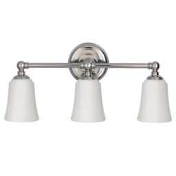 Netlighting Huguenot Lake 3 Light Bathroom Over Mirror Light Polished Chrome IP44 G9 in Grey - thumbnail 1
