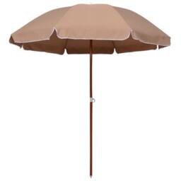 Berkfield Home Parasol with Steel Pole 240 cm Taupe - thumbnail 2