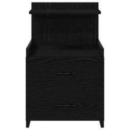 Berkfield Home Durable Bedside Cabinet with 2 Drawers Black 40x36.5x62 cm - thumbnail 4