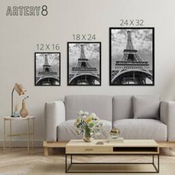 "Artery8 Eiffel Tower Ants View Paris France Framed Canvas Wall Art Print in Grey - Size: W24"" x H32""" - thumbnail 4