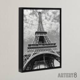 "Artery8 Eiffel Tower Ants View Paris France Framed Canvas Wall Art Print in Grey - Size: W24"" x H32""" - thumbnail 2