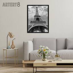 "Artery8 Eiffel Tower Ants View Paris France Framed Canvas Wall Art Print in Grey - Size: W24"" x H32""" - thumbnail 3