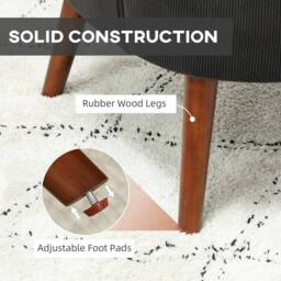 Wyld Haus Mielyo Black Corduroy Retro Accent Armchair - thumbnail 8
