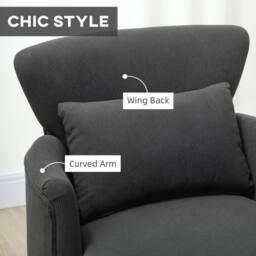 Wyld Haus Mielyo Black Corduroy Retro Accent Armchair - thumbnail 7