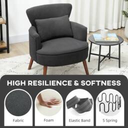 Wyld Haus Mielyo Black Corduroy Retro Accent Armchair - thumbnail 5