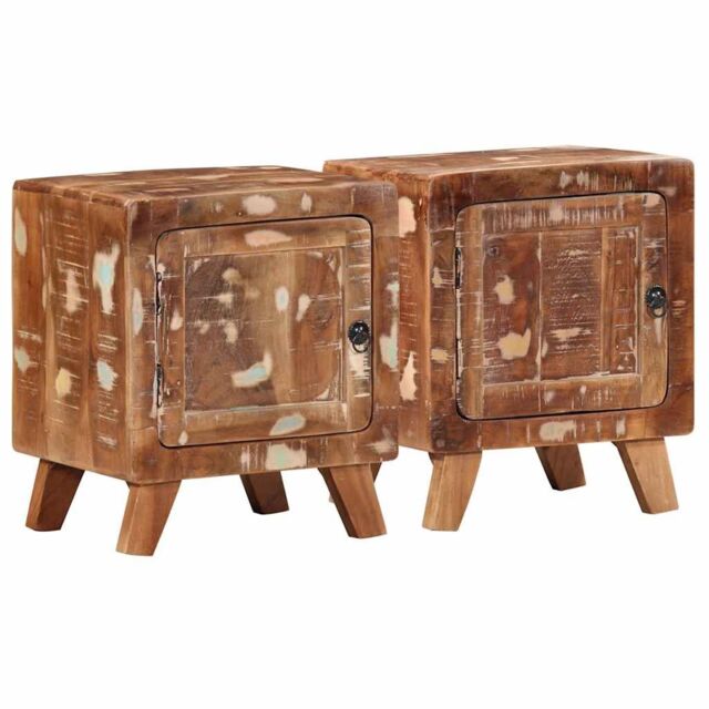 Berkfield Home Bedside Cabinet 2 pcs 40x32x46 cm Solid Wood Reclaimed - Size: 40 x 32 x 46 cm - image 1
