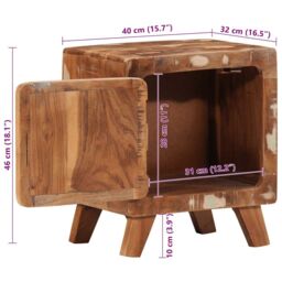Berkfield Home Bedside Cabinet 2 pcs 40x32x46 cm Solid Wood Reclaimed - Size: 40 x 32 x 46 cm - thumbnail 9