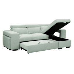 Home Detail Azalea Sofa With Chaise & Pull-Out Sofa Bed in Pale Green - thumbnail 5