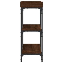 Berkfield Home Console Table with Shelves Brown Oak 100x30x80 cm - Size: 100 x 30 x 80 cm - thumbnail 5