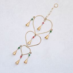 Paper High Iron Heart & Bells Wind Chime in Gold - thumbnail 5