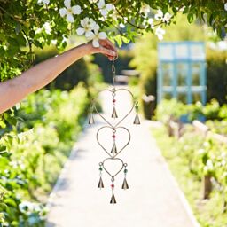 Paper High Iron Heart & Bells Wind Chime in Gold - thumbnail 3