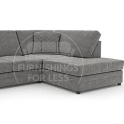Furnishings For Less UK Quilted Chenille Fabric 3 to 4 Seater L Shaped Corner Sofa Left Hand Facing in Grey - thumbnail 4