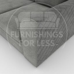 Furnishings For Less UK Quilted Chenille Fabric 3 to 4 Seater L Shaped Corner Sofa Left Hand Facing in Grey - thumbnail 3