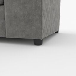 Furnishings For Less UK Quilted Chenille Fabric 3 to 4 Seater L Shaped Corner Sofa Left Hand Facing in Grey - thumbnail 6