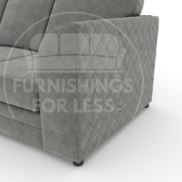 Furnishings For Less UK Quilted Chenille Fabric 3 to 4 Seater L Shaped Corner Sofa Left Hand Facing in Grey - thumbnail 2