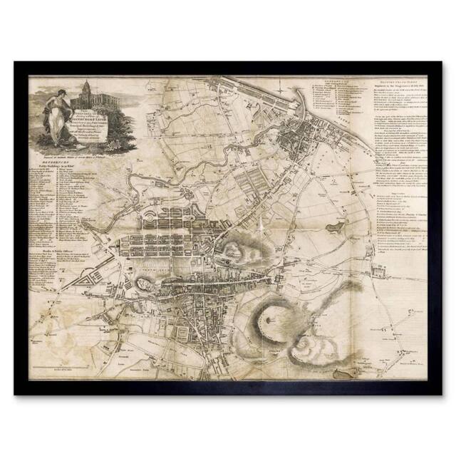 "Artery8 Strangers Guide Old Map Edinburgh Leith 12x16"" Framed Wall Art in Beige - Size: W12"" x H16""" - image 1