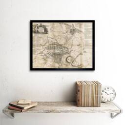 "Artery8 Strangers Guide Old Map Edinburgh Leith 12x16"" Framed Wall Art in Beige - Size: W12"" x H16""" - thumbnail 2