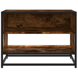 Berkfield Home TV Cabinet Smoked Oak 61x40x46 cm Engineered Wood & Metal in Brown - Size: 61 x 40 x 46 cm - thumbnail 4