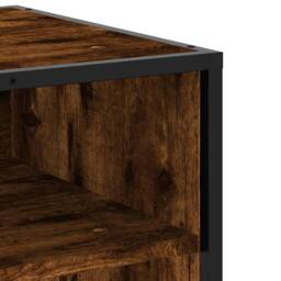 Berkfield Home TV Cabinet Smoked Oak 61x40x46 cm Engineered Wood & Metal in Brown - Size: 61 x 40 x 46 cm - thumbnail 7