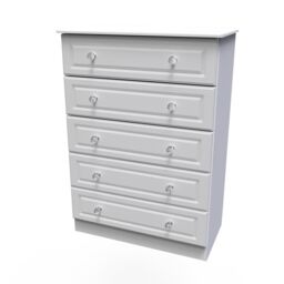 Ready Assembled 2 U Stratford 5 Drawer Chest (Ready Assembled) in White - thumbnail 3