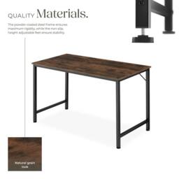 tectake Desk Jenkins - Computer, Writing, Study Table in Brown - Size: 120 cm x 60 cm - thumbnail 3