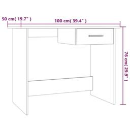Berkfield Home Desk Grey Sonoma 100x50x76 cm Engineered Wood - Size: 100 x 50 x 76 cm - thumbnail 7