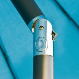 OUTSUNNY 2.5m Round Curved Adjustable Parasol Sun Umbrella Metal Pole in Blue - thumbnail 9