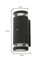 BHS Lighting Murray Up & Down Outdoor Wall Light with Photocell in Black - thumbnail 5