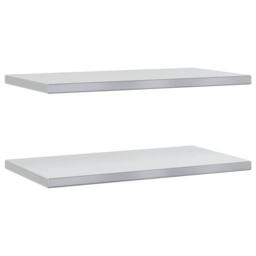 Berkfield Home Wall Shelves 2 pcs 75x40x3 cm Silver Stainless Steel - Size: 75 x 40 x 3 cm - thumbnail 2