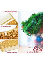 Deco Express Christmas Tree Skirt Sequins Gold Xmas Décor Decoration - thumbnail 4