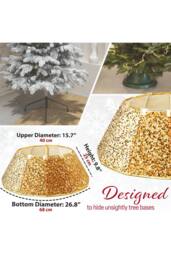 Deco Express Christmas Tree Skirt Sequins Gold Xmas Décor Decoration - thumbnail 2