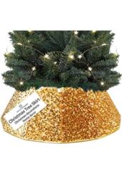Deco Express Christmas Tree Skirt Sequins Gold Xmas Décor Decoration - thumbnail 1