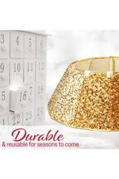 Deco Express Christmas Tree Skirt Sequins Gold Xmas Décor Decoration - thumbnail 5