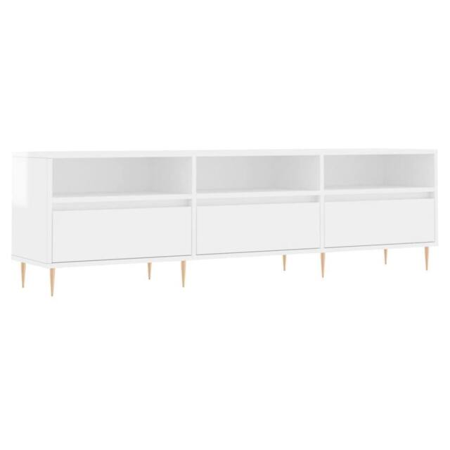 Berkfield Home TV Cabinet High Gloss White 150x30x44.5 cm Engineered Wood - image 1