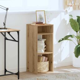 Berkfield Home Book Cabinet Artisan Oak 34x31x80 cm Engineered Wood in Brown - Size: 34 x 31 x 80 cm - thumbnail 3