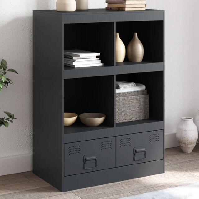 Berkfield Home Highboard Anthracite 67x39x95 cm Steel - Size: 67 x 39 x 95 cm - image 1