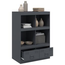 Berkfield Home Highboard Anthracite 67x39x95 cm Steel - Size: 67 x 39 x 95 cm - thumbnail 5