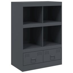 Berkfield Home Highboard Anthracite 67x39x95 cm Steel - Size: 67 x 39 x 95 cm - thumbnail 2