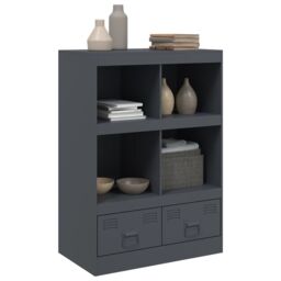 Berkfield Home Highboard Anthracite 67x39x95 cm Steel - Size: 67 x 39 x 95 cm - thumbnail 4