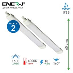 ENER-J LED Triproof Batten IP65 18W 60cms 4000K (pack of 2 units) in White - thumbnail 4