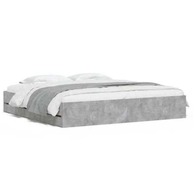 Berkfield Home Bed Frame with Drawers without Mattress Concrete Grey 160x200 cm - image 1