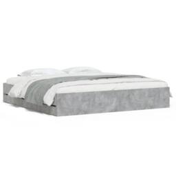 Berkfield Home Bed Frame with Drawers without Mattress Concrete Grey 160x200 cm - thumbnail 1