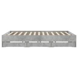 Berkfield Home Bed Frame with Drawers without Mattress Concrete Grey 160x200 cm - thumbnail 7