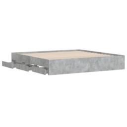 Berkfield Home Bed Frame with Drawers without Mattress Concrete Grey 160x200 cm - thumbnail 5