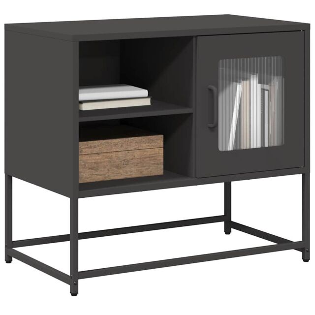 Berkfield Home TV Cabinet Black 68x39x60.5 cm Steel - image 1