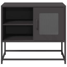 Berkfield Home TV Cabinet Black 68x39x60.5 cm Steel - thumbnail 5