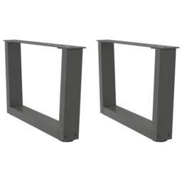 Berkfield Home Dining Table Legs V-Shape 2 pcs Anthracite 50x(30-31.3) cm Steel in Dark Grey - thumbnail 2