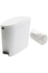 ProKleen White Pedal Operated Toilet Sanitary Bin 20L Capacity & 50 Bin Liners